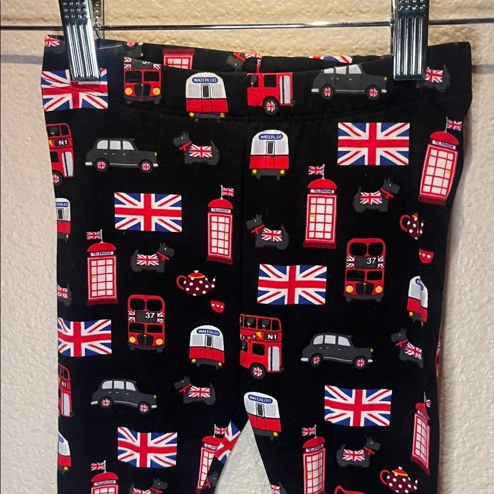Gymboree Girl’s London Calling Scotty Dog Phone Booth Leggings Set Size 3T